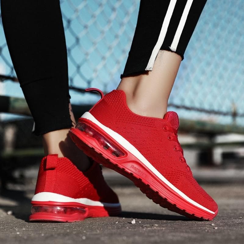 Tênis de corrida Red Air para homens e mulheres, respirável, ultraleve, tamanho grande 47, calçados esportivos, tênis de corrida para trilha ao ar