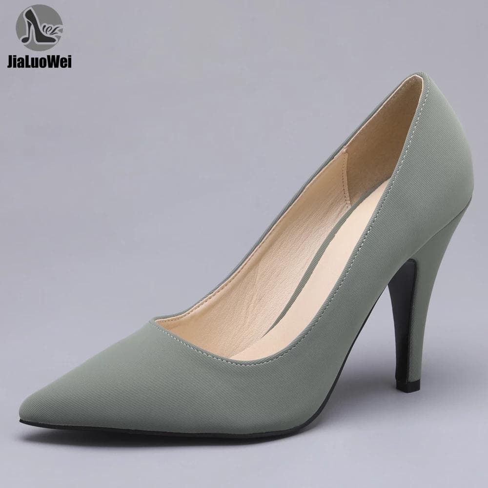 JIALUOWEI Scarpins de Salto Alto de 3,9 polegadas para Senhora Sexy Stilettos Bico Fino Slip On Scarpins Elegantes para Escritório Sapatos Casuais