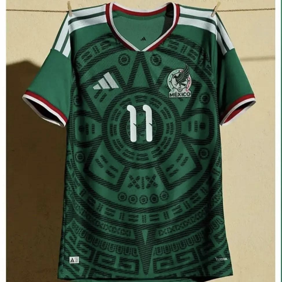 Conjunto de Camisas de Futebol da Copa do Mundo de 2026 do México – Casa e Fora – Retro 1998 Verde e Branco Cinza Geométrico 150cm