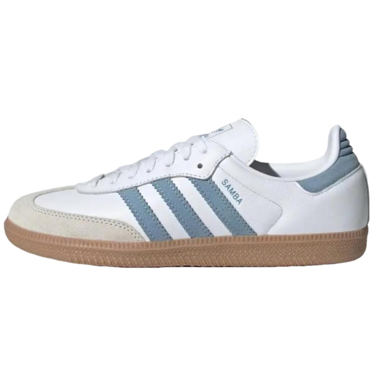 adidas Samba OG Branco Cinza Azul Borracha Tênis Feminino Branco Nuvem Alumina JS1391 cm