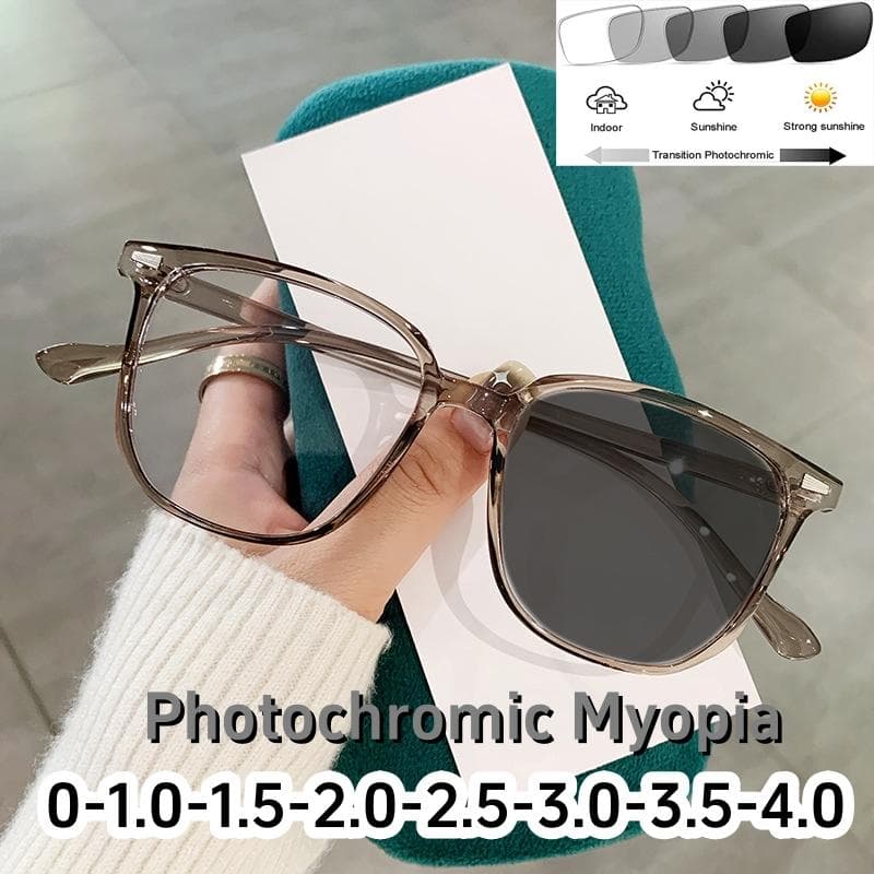 Óculos de miopia fotocromáticos de luxo para senhoras homens mulheres vintage inteligente óculos de sol moda óculos míopes cm