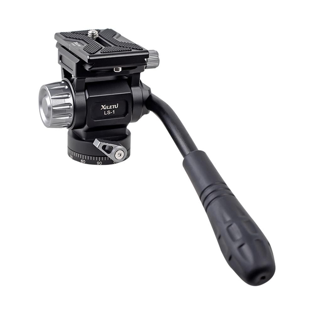 Xiletu LS-1 Compact Video Fluid Head Pan Tilt Tripé Cabeça Panorama Ballhead Tripé Montagem Alumínio preto