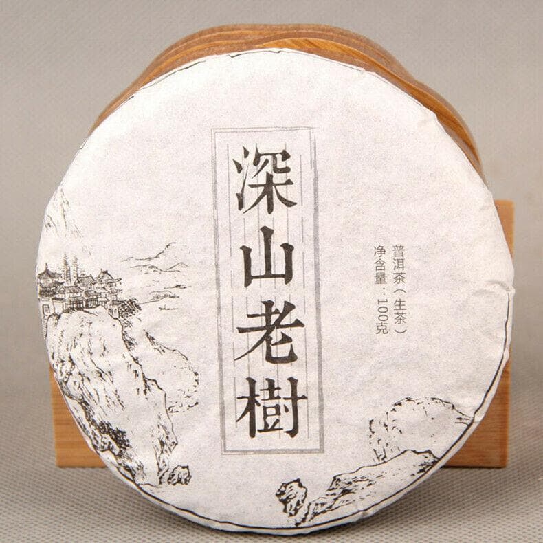 Chá Pu'er cru orgânico feito à mão Chá Pu-erh verde 100g Ecologia Árvore velha Sheng Puer