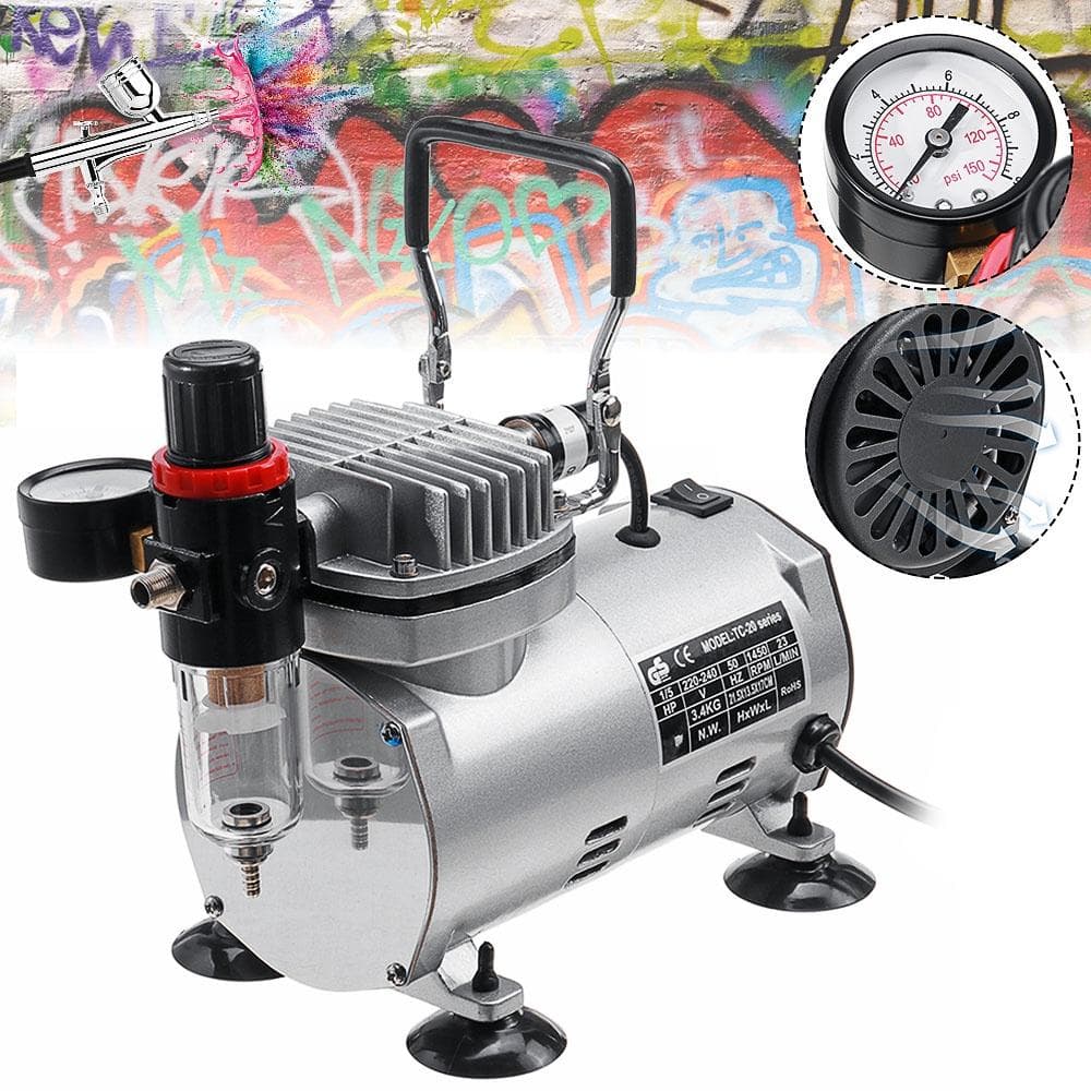 110/220V 50-60Hz 23-25L/min Compressor de Pistão para Aerógrafo Portátil de Alta Pressão Bomba para Pulverização