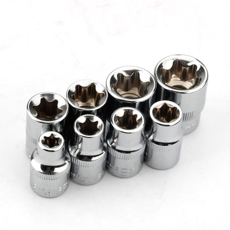 Conjunto de soquetes torx estrela de 8 peças 3/8  tipo e E8 E10 E11 E12 E14 E16 E18 E20 ferramentas de reparo manual
