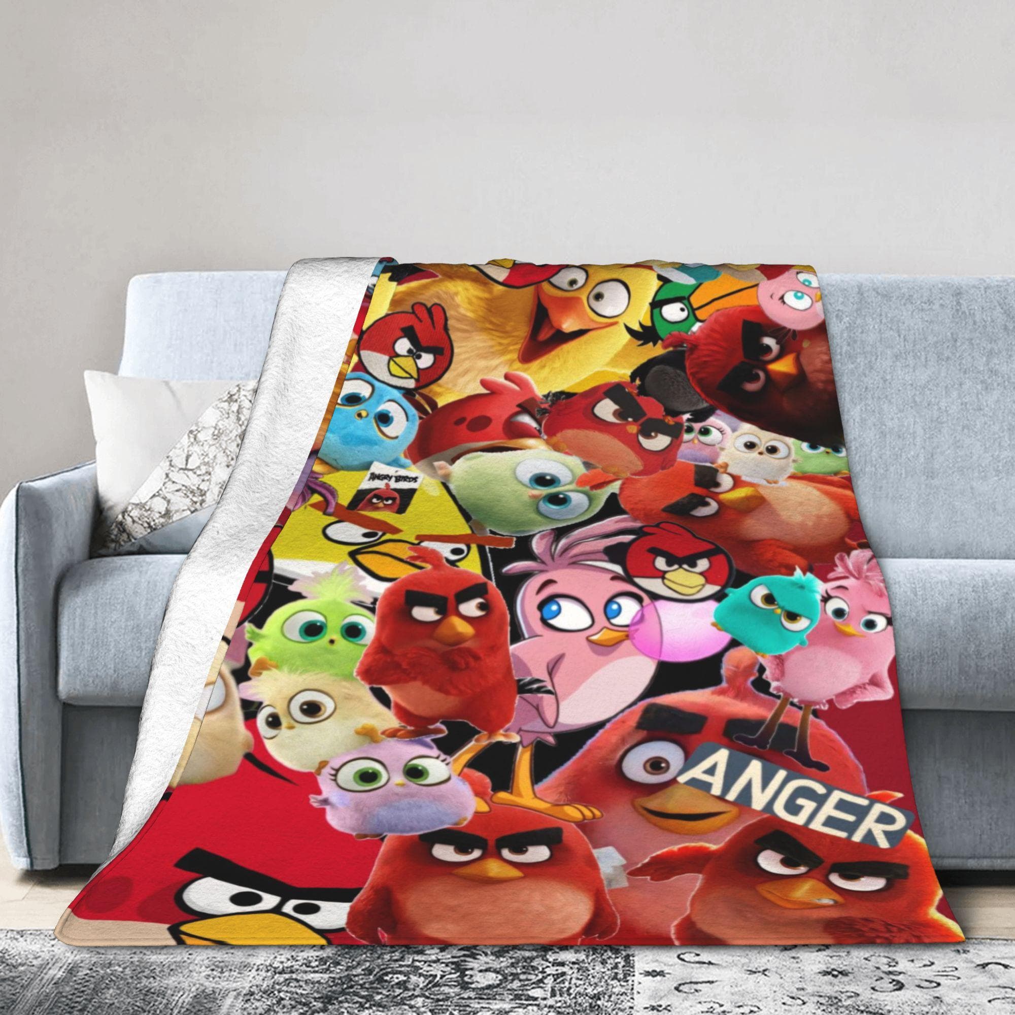 Jogo de Tiro Angry Birds Cobertor Macio Plush Coral Fleece Presentes de Cura Manta de Lançar Tapete Peça