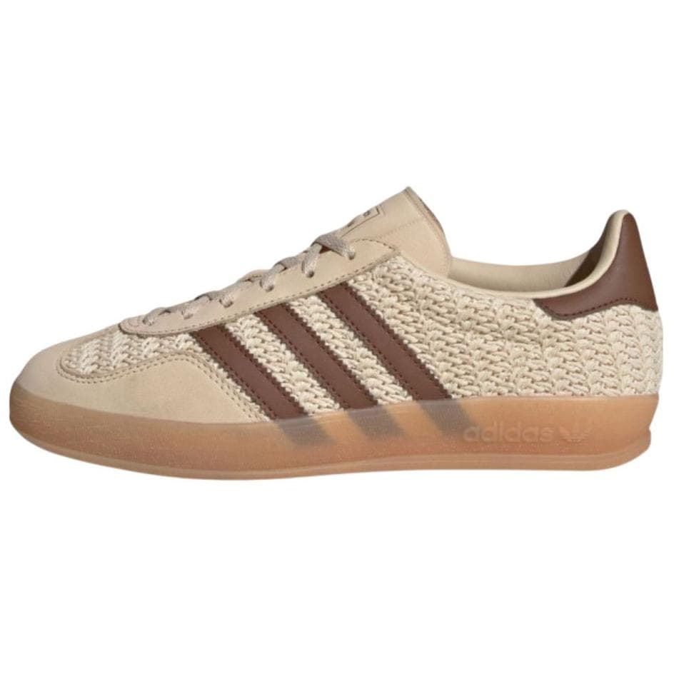 adidas  Pacote Crochê Gazelle Indoor - Sand Strata Tênis Femininos Bege Marrom Usado-Marrom Goma JS1418 cm