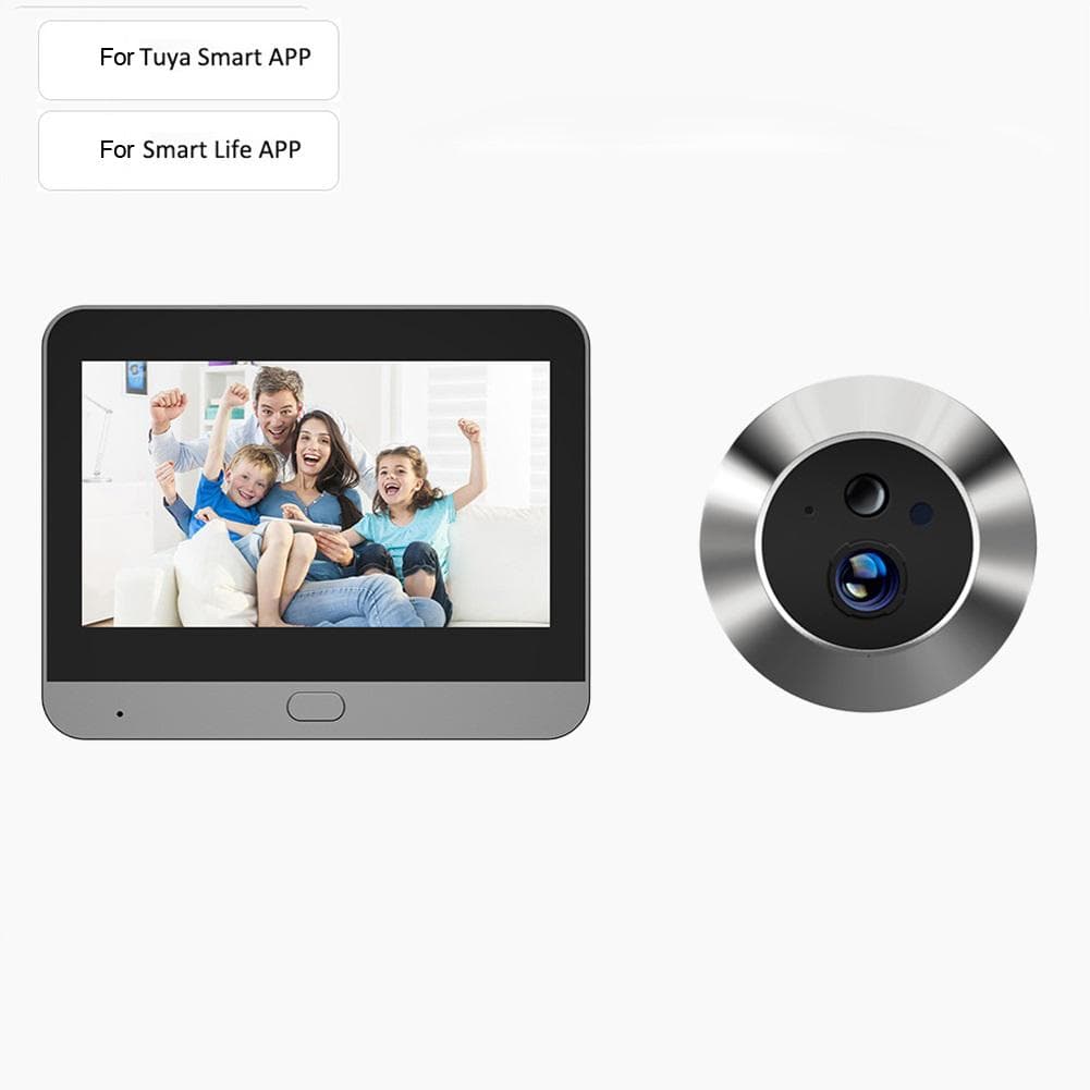 Câmera de Olho Mágico para Porta de Apartamento Sem Fio Monitor de 4,3 Polegadas Detecção de Movimento PIR