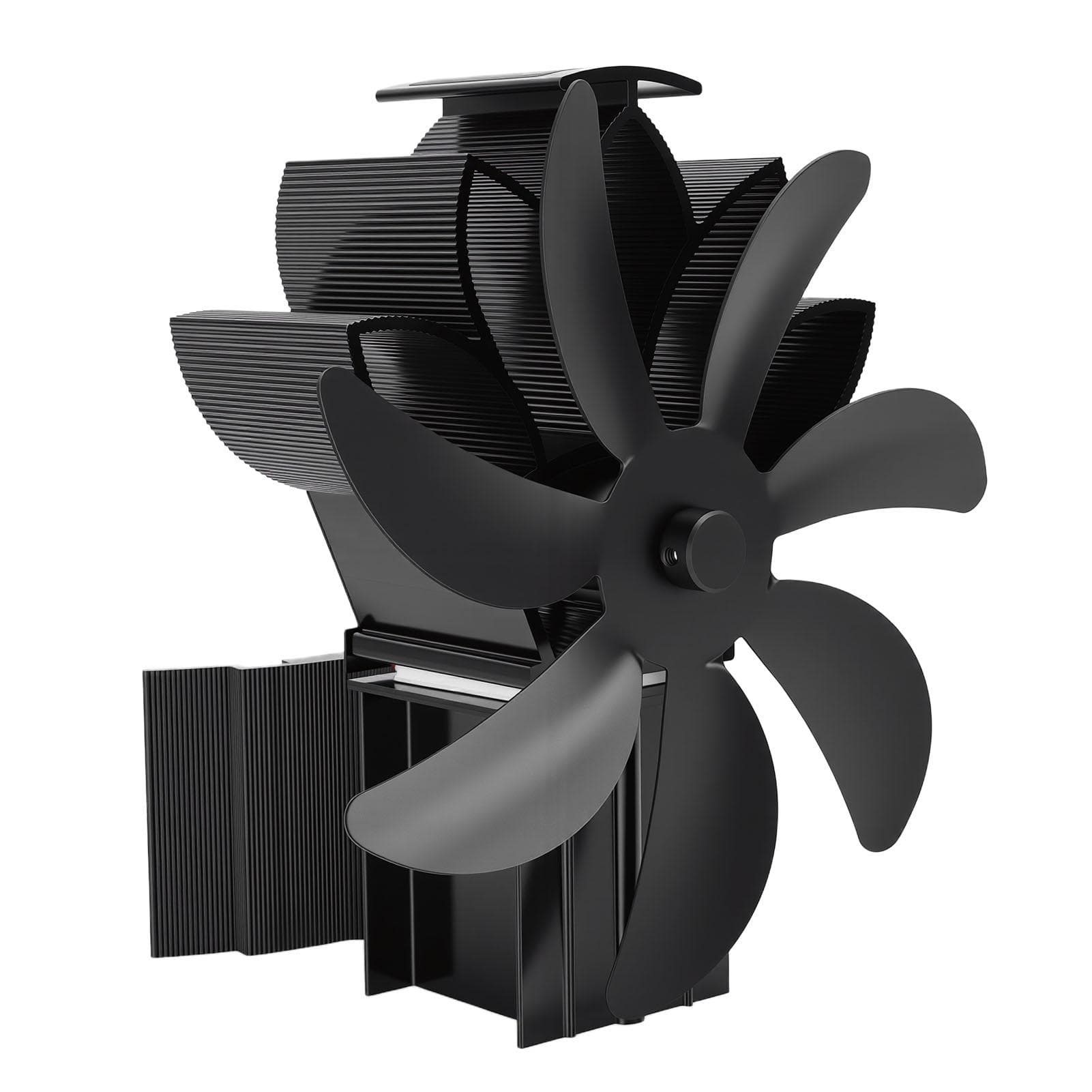 Ventilador para Fogão a Lenha Alimentado a Calor Ventilador de Lareira 7 Pás para Fogão a Lenha Lenha Montagem na Parede Autônomo