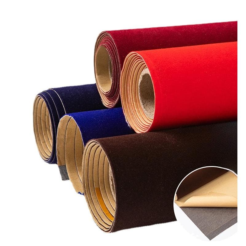 Tecidos de Floco Autoadesivos Multicores Veludo Flockado Aderente Suede Terciopelo Adhesivo Veludo para Decoração DIY 1.2mm castanho