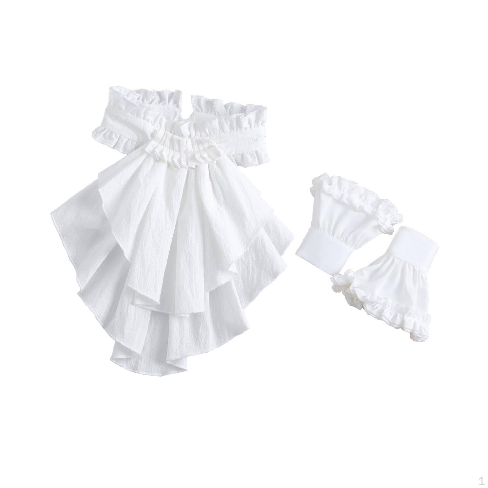 Conjunto de Gola Jabot e Punhos Manga Falsa Elegante para Cosplay Halloween Festa Suprimentos