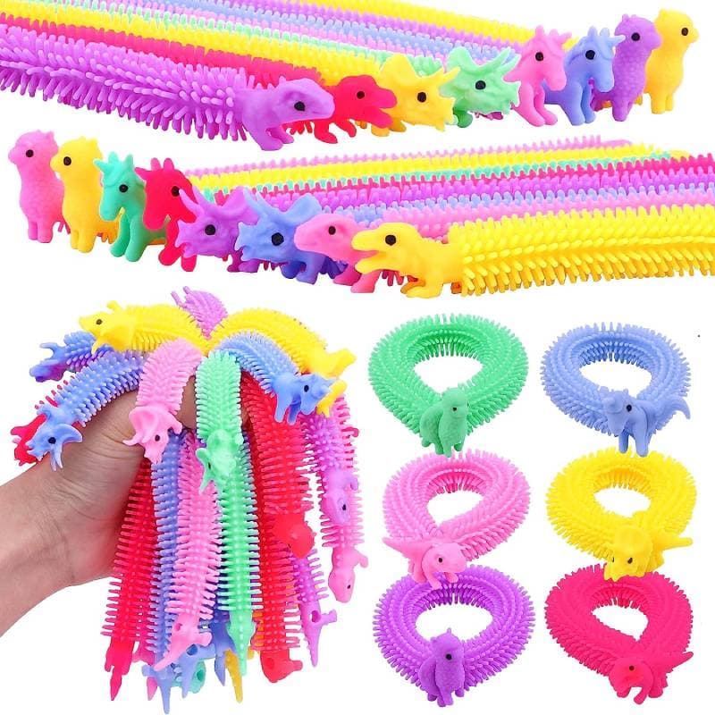 3 peças de brinquedos de corda elástica Fidget coloridos brinquedos de macarrão longo elástico minhoca lagarta brinquedo sensorial brinquedos para