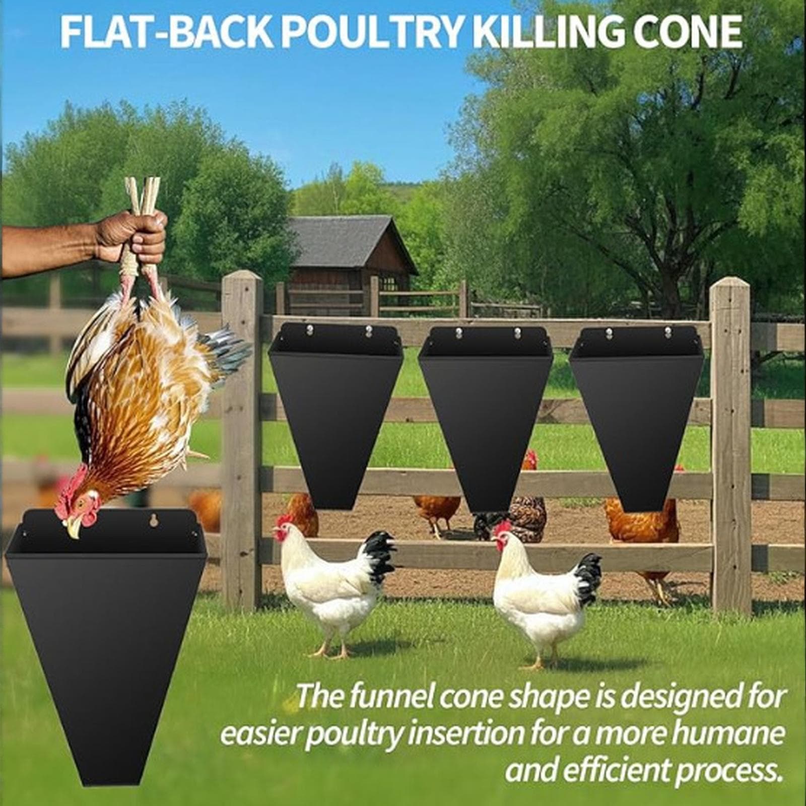 Funil Metálico Plano para Aves de Granja Restrição de Frango