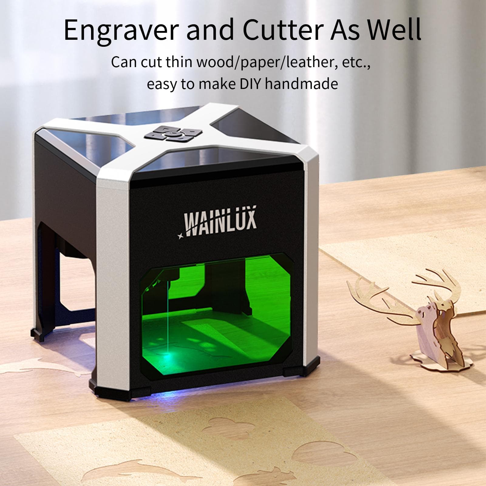 WAINLUX K6 Gravador a laser portátil, corte e gravação, máquina de marcação doméstica, suporte sem fio BT