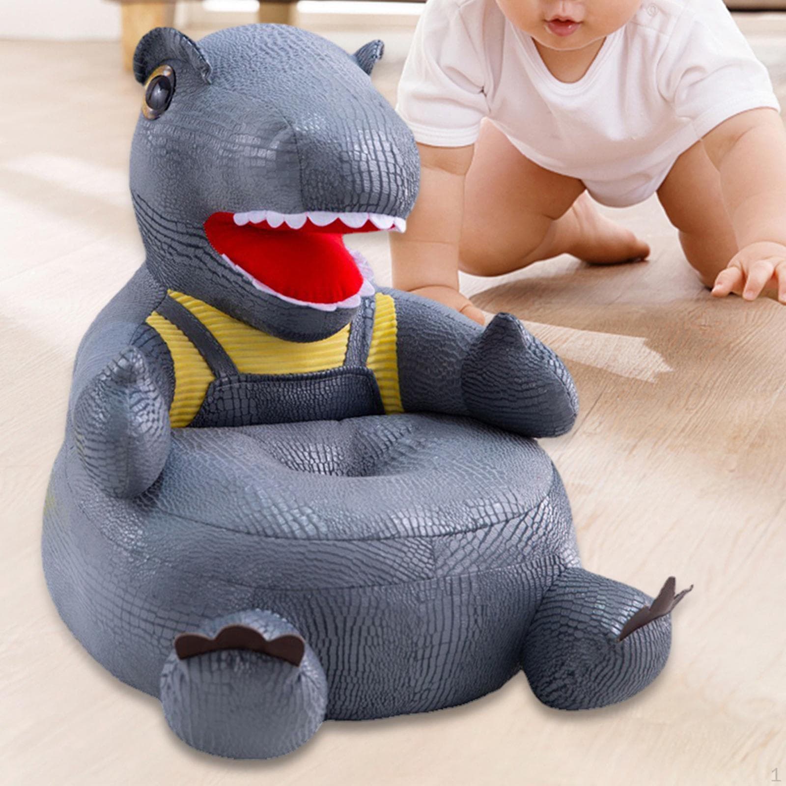 Adorável poltrona infantil com tema de dinossauro para sala de jogos ou quarto azul