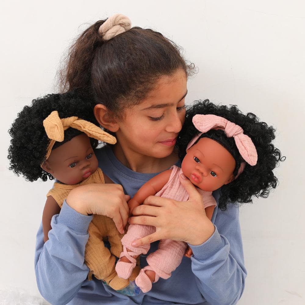 Boneca esmaltada preta reborn, borracha macia, imitação de bebê, boneca africana, brinquedo de banho para crianças