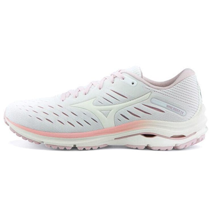 Mizuno Wave Rider 24 Esportivo Casual Antiderrapante Respirável Cano Baixo Tênis de Corrida Mulher tênis Branco J1GD200613 cm