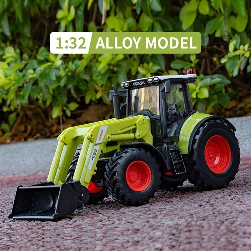 2024 Novo Metal Fundido 1:32 Trator Agrícola Modelo Som e Luz Crianças Meninos Brinquedo Carro Transporte Modelo Coleção Voiture Miniatura