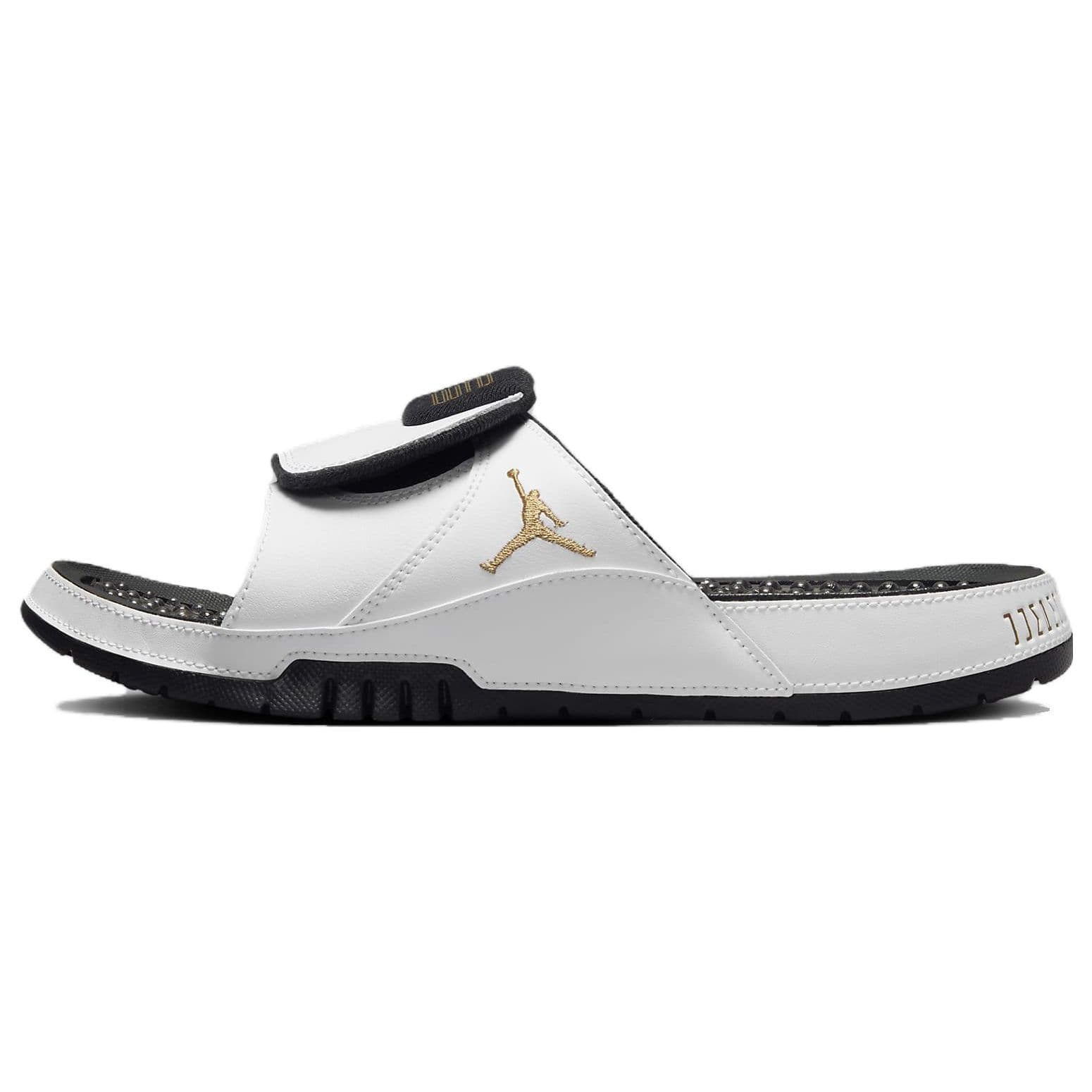 Air Jordan Hydro 11 Retro Slide Gratitude Tênis Masculinos Branco Dourado-Metálico Preto FN2452-170 cm