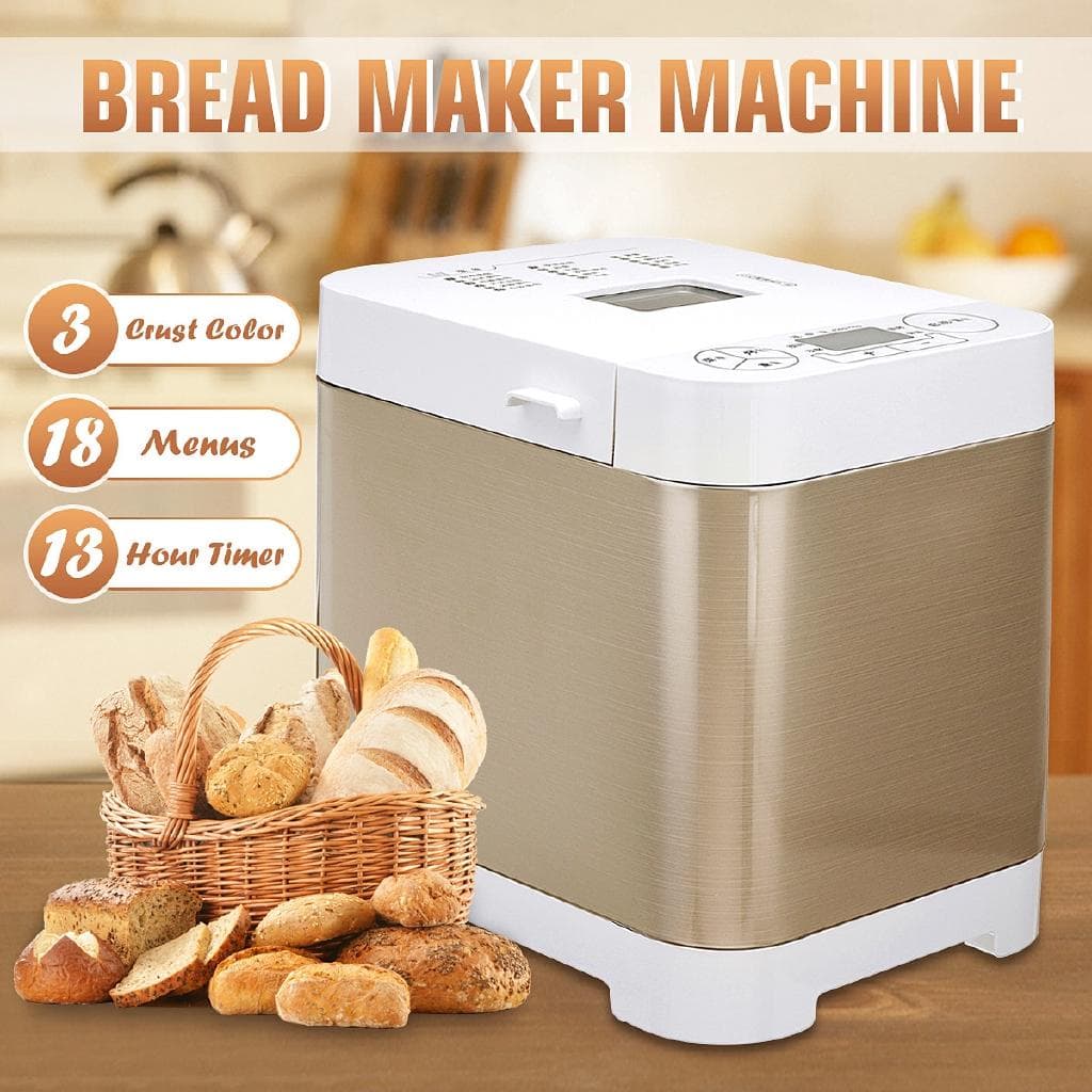 450W Máquina de Fazer Pão Automática Inteligente Multifuncional para Assar Pão Caseiro DIY Máquina de Fazer Iogurte Utensílios de Cozinha