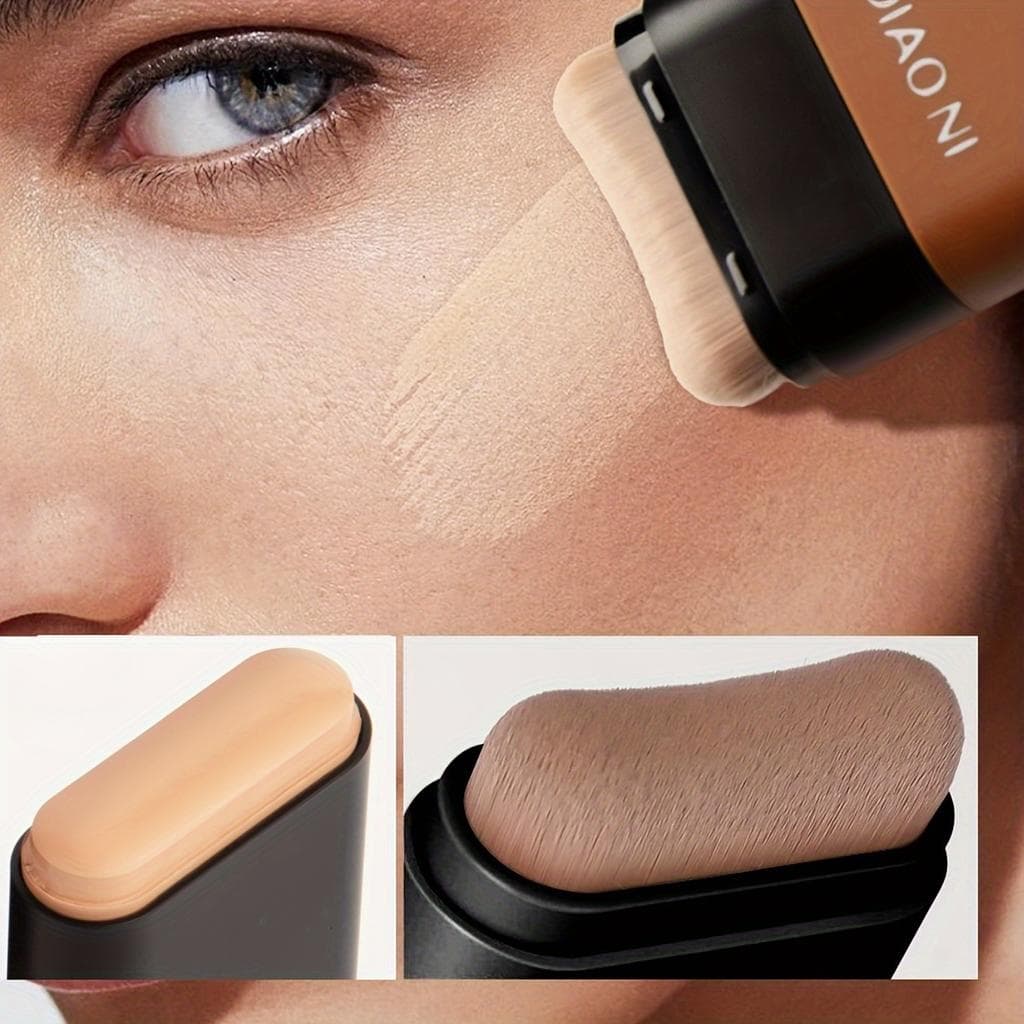 1Pc Matte Finish Foundation Stick Com Pincel Cobertura Flawless Base Líquida Base Rosto Maquiagem Cosméticos