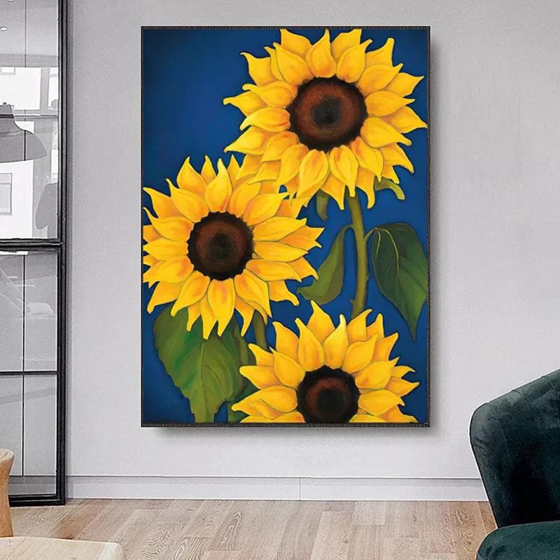 Clássico girassol pintura em tela pop arte da parede pintura a óleo plantas flores cartazes impressões fotos para sala de estar decoração casa