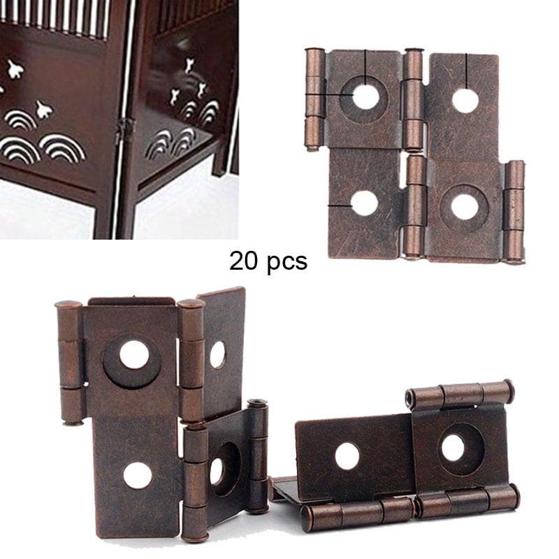 20 peças estilo retrô dobradiças de porta de dupla ação dobradiças de tela dobrável para móveis dobradiças de porta de quarto banheiro