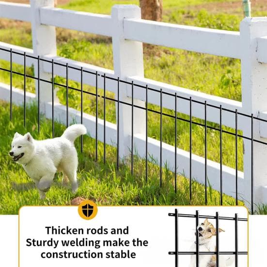 5 Peças Cerca Barreira para Animais Sem Escavação Ferro Cerca de Jardim Metal à Prova de Ferrugem Bordadura para Coelhos e Cães Defesa de Chão