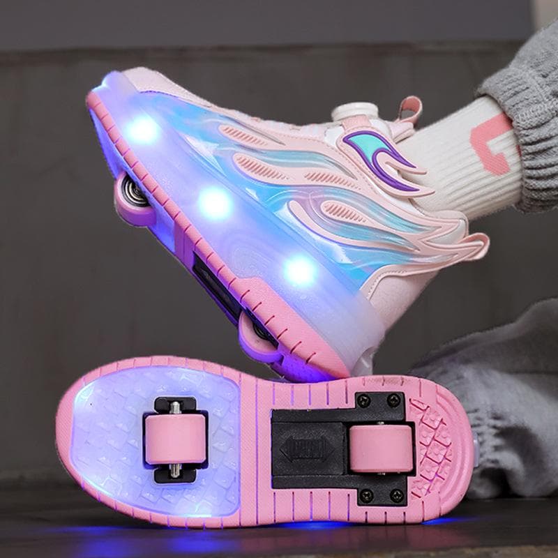 Patins de Rodas Duplas da Moda para Crianças - Novos Patins Destacáveis para Meninos e Meninas
