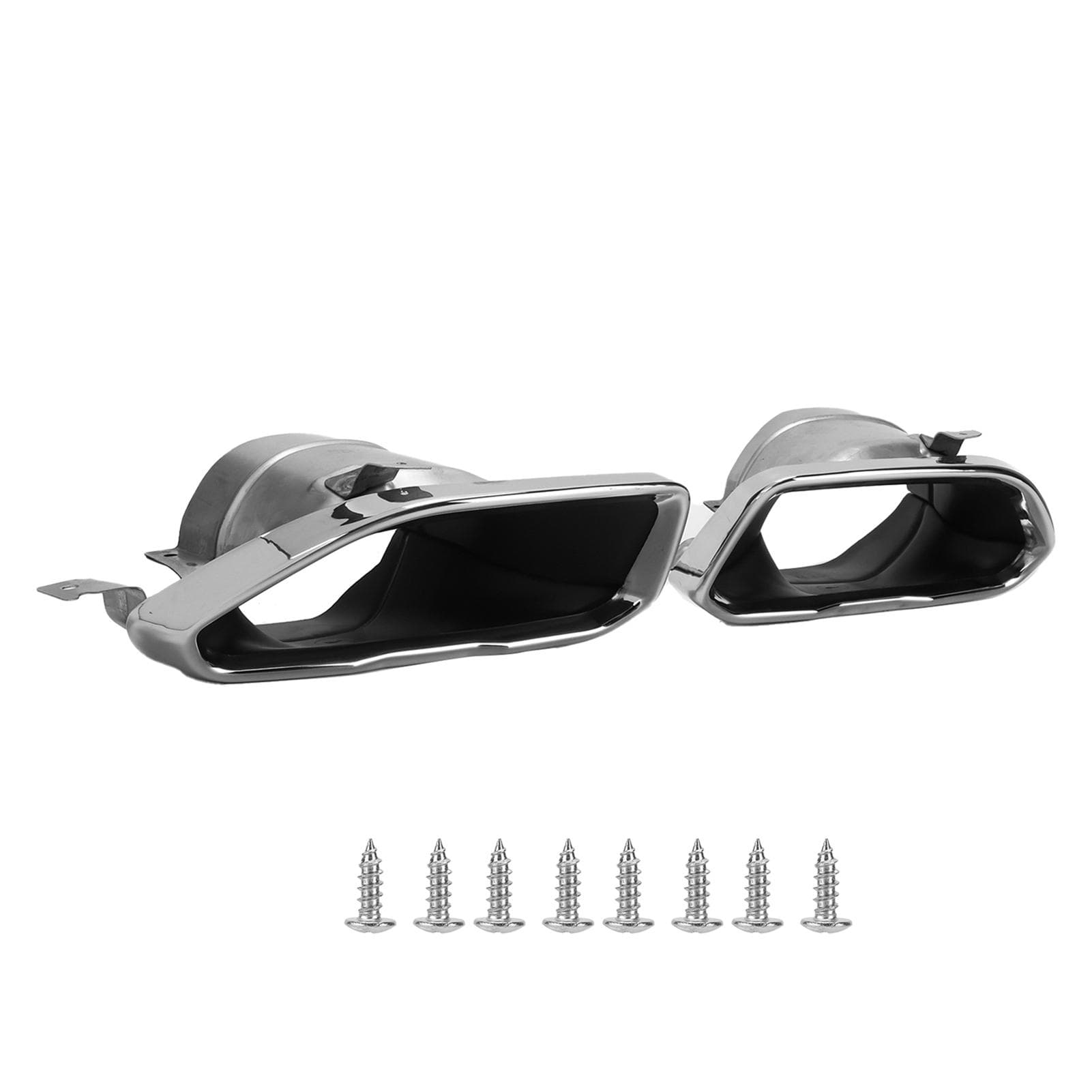 Conjunto de Ponteiras de Silenciador de Escape Acabamento do Tubo Final Substituição para Série 3 G20 G21 M Sport M340 2019-2021 Prata Cromado