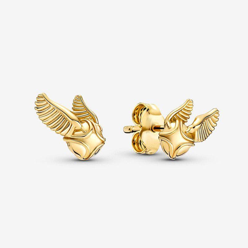 Autênticos Brincos de Prata de Lei 925 Brincos Stud Pombo de Ouro Cintilantes Mulheres Aniversário Noivado Joias Presente