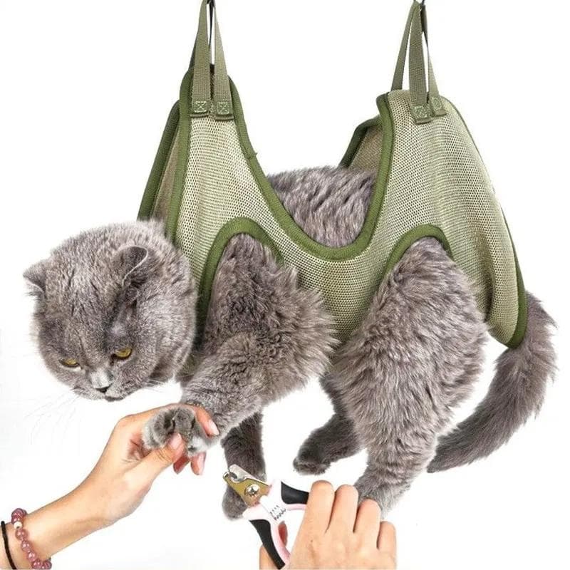 Gato grooming hammock corte de unhas anti risco mordida saco fixo filhote de cachorro aparar contenção saco pet beleza pendurado suprimentos para
