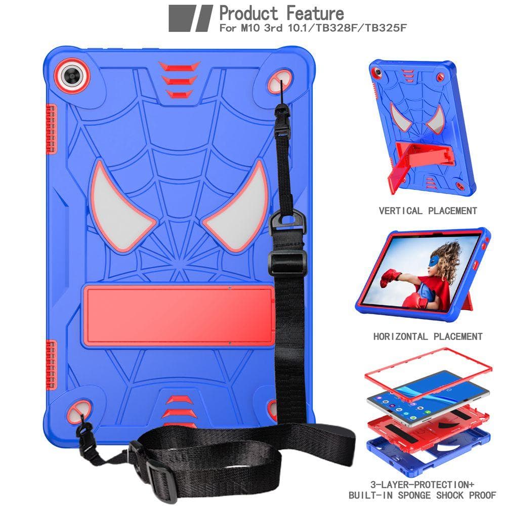 Capa para Lenovo Tab TB328FU TB328XU M10 3ª geração 10,1 polegadas 2022 Capa infantil de silicone + capa para PC TB325FU TB325XU + alça de ombro
