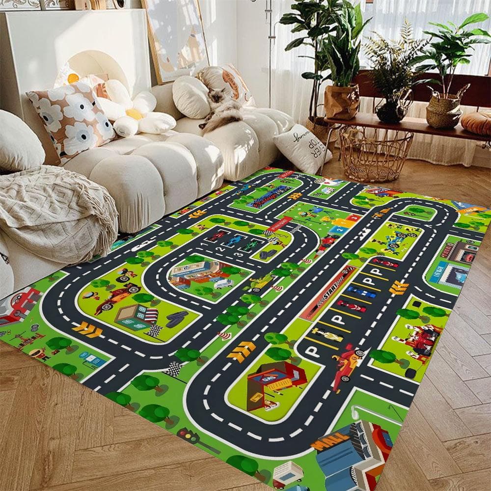 Tapete de Brincar para Meninos e Meninas Tapetes Temáticos de Rodovia Trânsito da Cidade para Crianças Carrinhos de Brinquedo Tapetes Infantis para