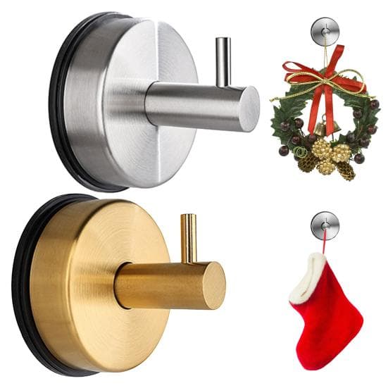 2 Peças Ganchos de Ventosa para Guirlandas de Porta Chuveiro Impermeável Gancho de Anel Decorativo Sem Furo Porta Toalha para Porta da Frente