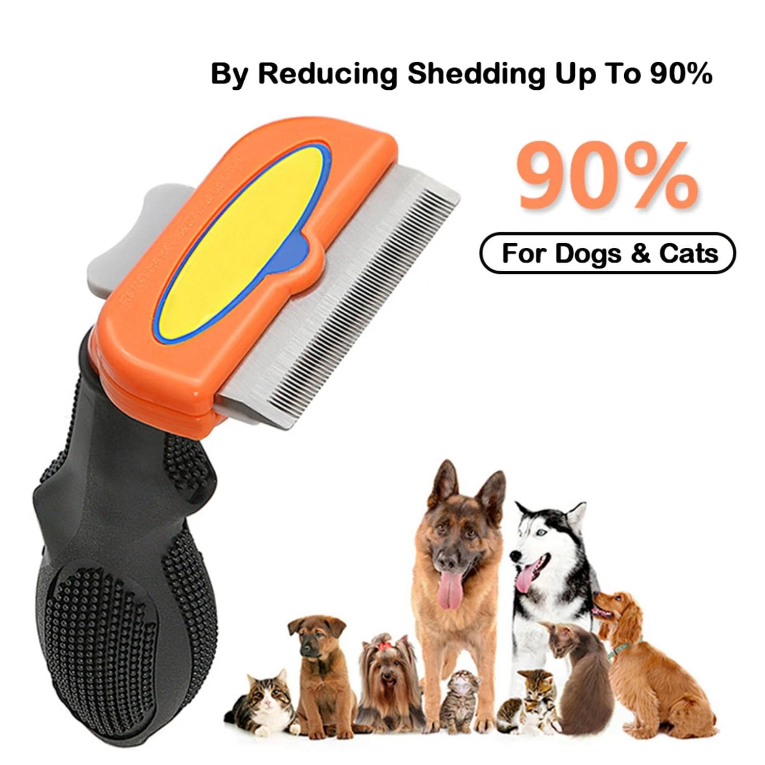 Nova escova removedora de pelos de animais de estimação profissional, suave e eficaz - pente de limpeza com massageador para cães e gatos - suave