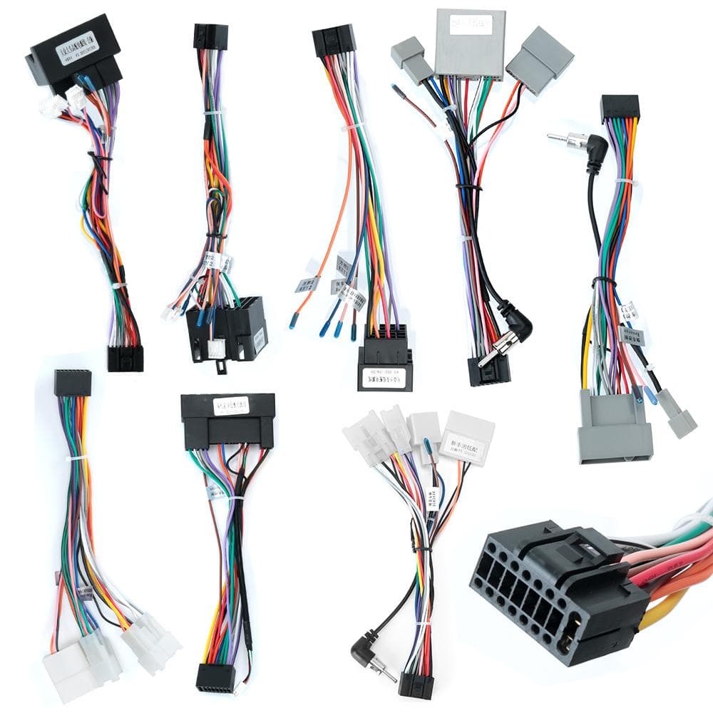 Conector de alimentação para suzuki buick volkswagen iso hyundai kia honda toyota nissan mitsubish 2 din carro android rádio cabo rca