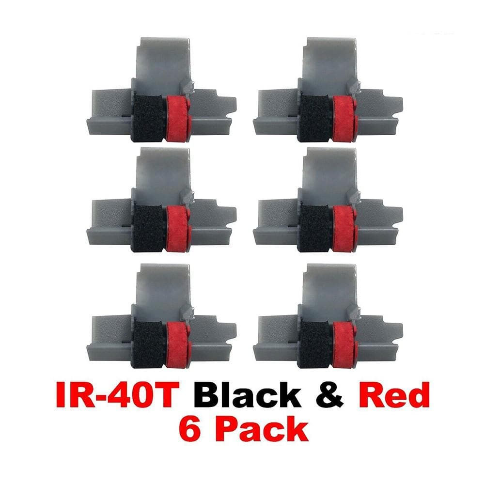 Rolos de Tinta IR40T de Longa Duração para Calculadoras e Para (6 embalagens)