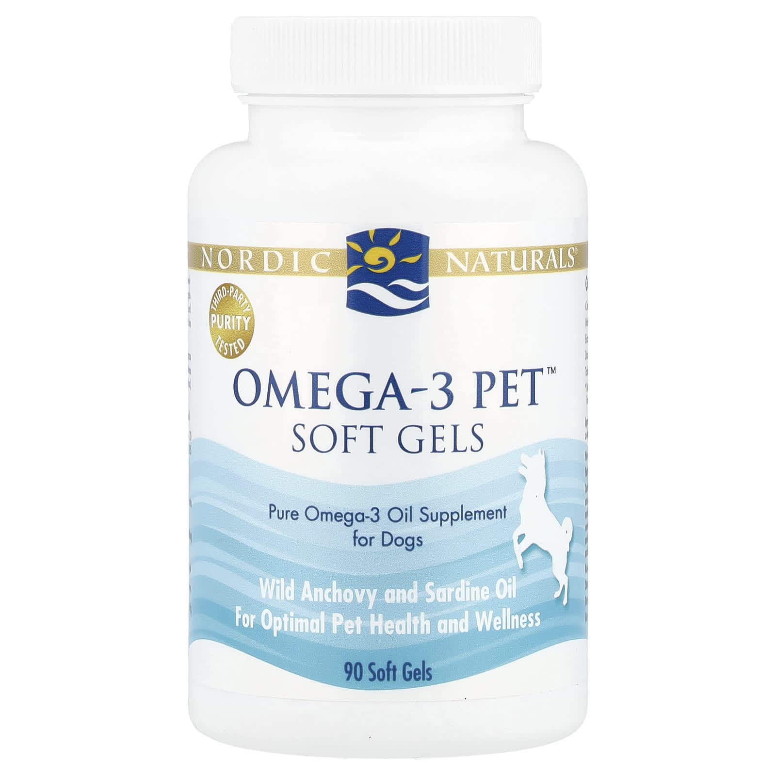 Nordic Naturals, Omega3 Pet, para cães, 90 cápsulas moles