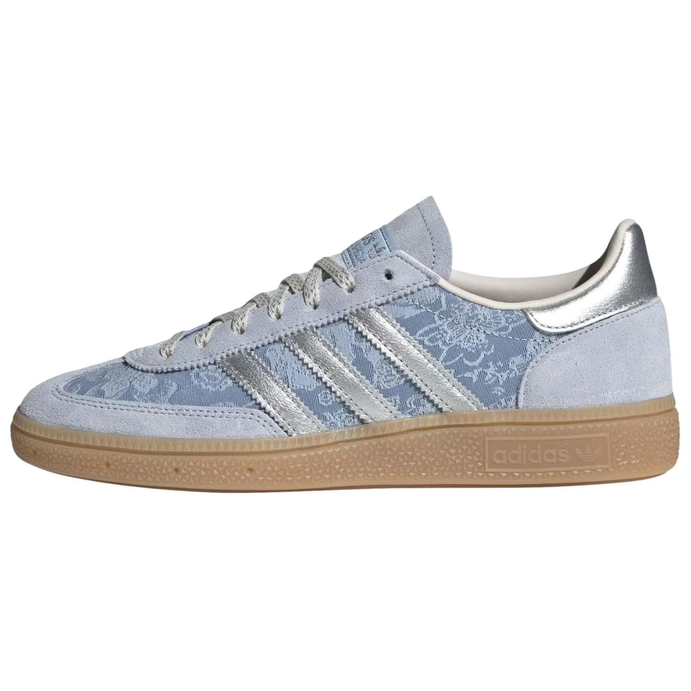 adidas Handball Spezial Crystal Sky Prata Branco Giz Tênis Feminino Azul Prata Metálico IH4505 cm