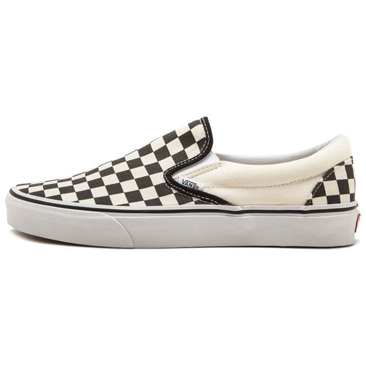 Vans Classic Slip-On Classic Checkerboard Tênis de Skate Cano Baixo Tênis Unissex Preto Branco VN-0EYEBWW cm