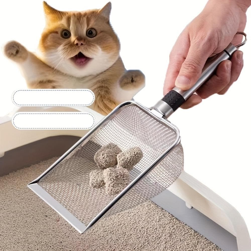 Ferramentas de limpeza para animais de estimação Pá de fezes de aço inoxidável Pá de areia para gatos Pá de répteis