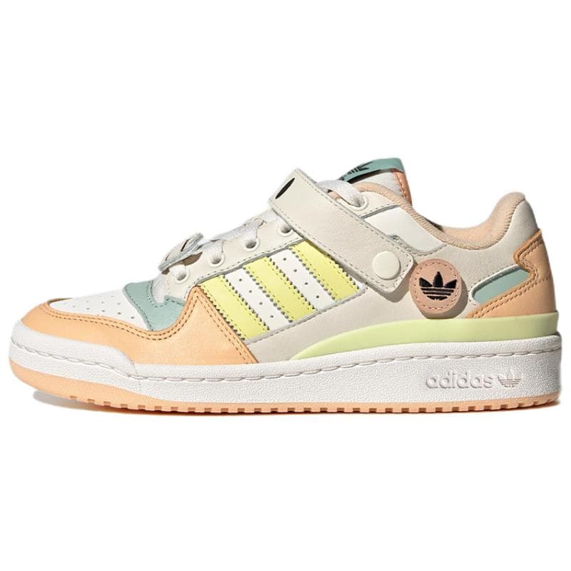 Tênis Feminino Adidas Originals Forum Low 'Branco Laranja Claro Creme Amarelo Verde' GW4427 cm