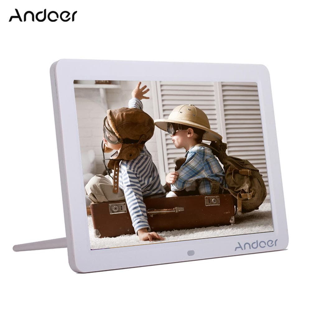Andoer 12  Wide Screen HD LED Moldura digital Álbum digital de alta resolução 1280 * 800 branco