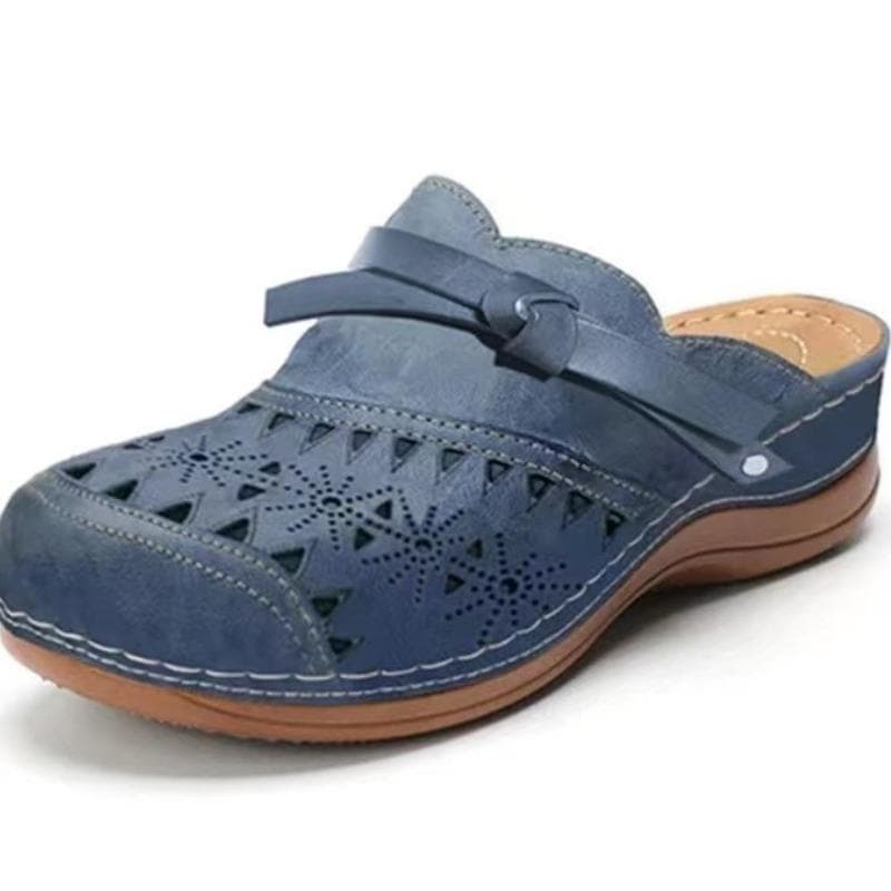 Summer Women Sandals Wedges Shoes Woman Close Toe Hollow sandales femmes Wedge Heel Female Mules Slip On Slide Sandalias WSH4064 cm