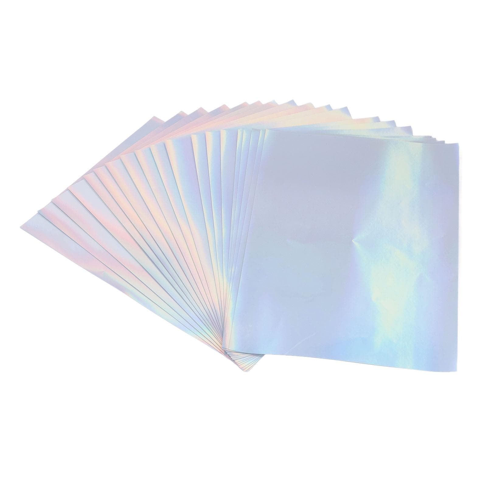 20 Folhas A4 Papel Adesivo Holográfico Imprimível À Prova D'água Secagem Rápida Resistente a Arranhões Laser