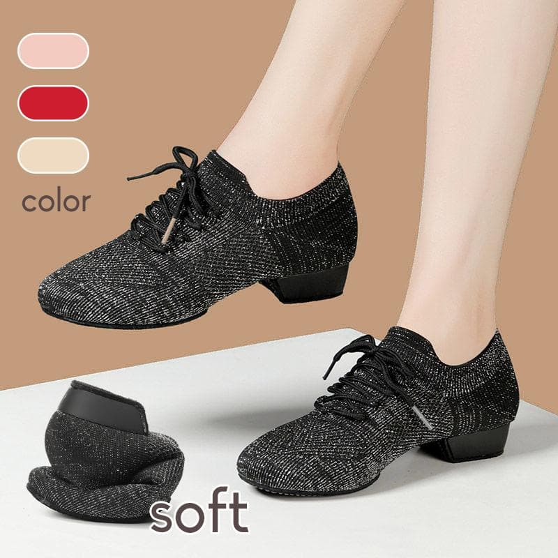 Sapato de dança esporte dança mulheres ensinando sapatilhas de balé de malha sapatos de dança de senhoras sapatos de salão sapatos padrão