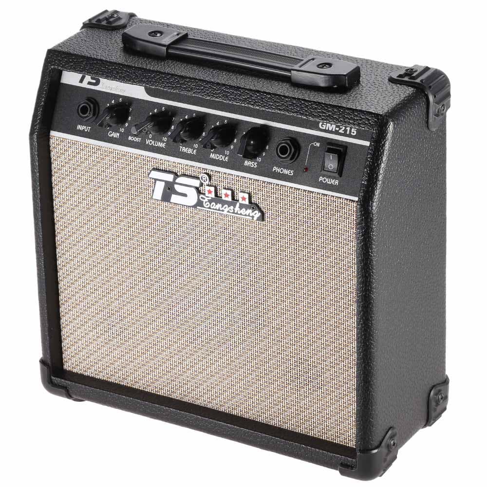 GM-215 Profissional 15W Amplificador de Guitarra Elétrica Amp Distorção com EQ de 3 Bandas Alto-falante de 5