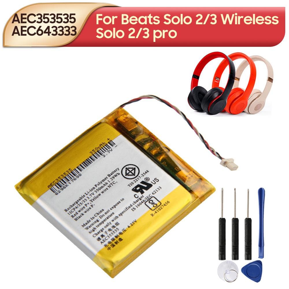 Bateria de Lítio Recarregável Para Beats Solo 2.0 3.0 2/3 pro Bateria Nova Bateria para Fone de Ouvido Beats Solo3 Wireless AEC353535 AEC643333