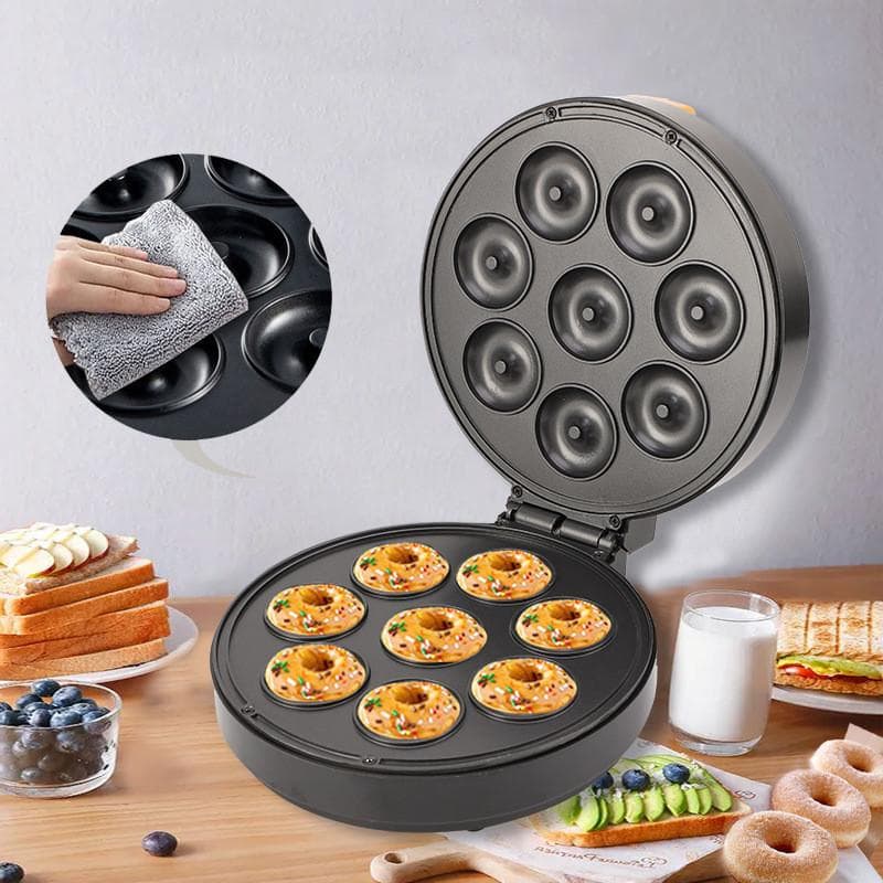 Máquina de Pão Portátil 1400W Revestimento Antiaderente Aquecimento Dupla Face Máquina de Bolo Café da Manhã Alta Potência Fritadeira de Donuts